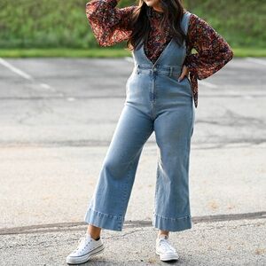 Free People Denim Overalls